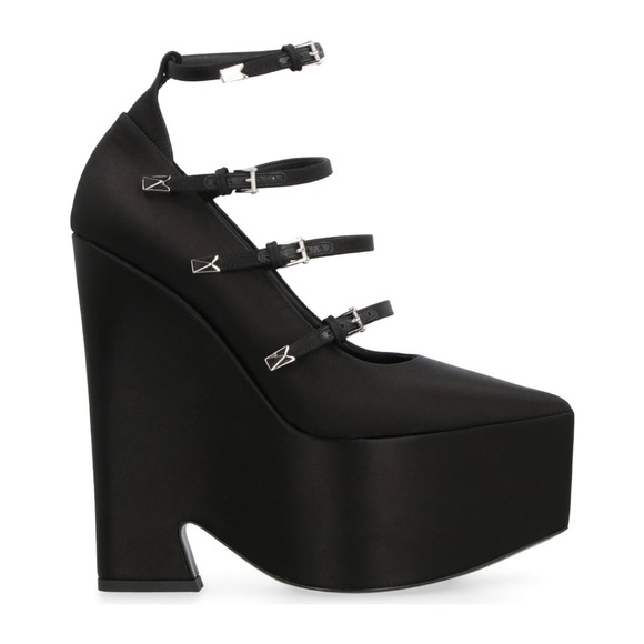 NWT Versace Satin Black Tempest Platform Pump - Picture 8 of 17